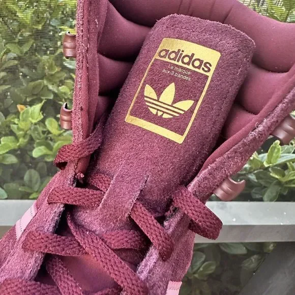 Adidas Gazelle High Boots Maroon Gum Women's Athletic Shoes ID6882